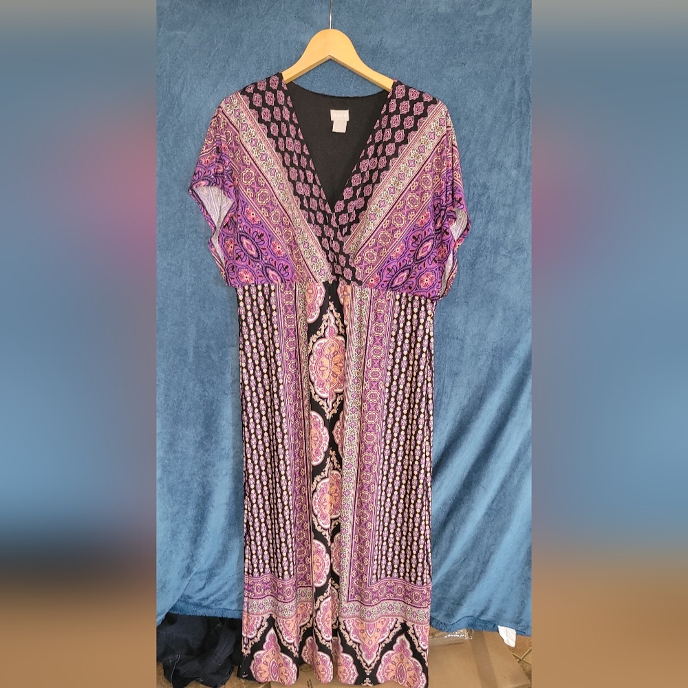 Chico's Purple and Black Maxi Dress